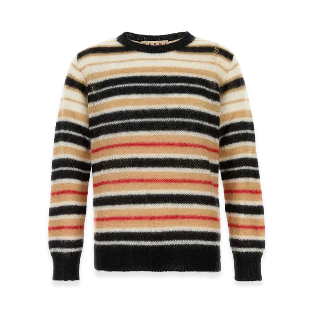 MARNI Embroidered Mohair Blend Sweater "Printed"