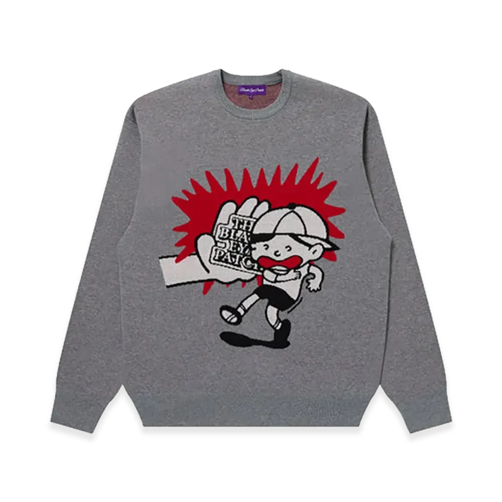 BlackEyePatch Tobidashi OG Label Knit Sweater "Gray"