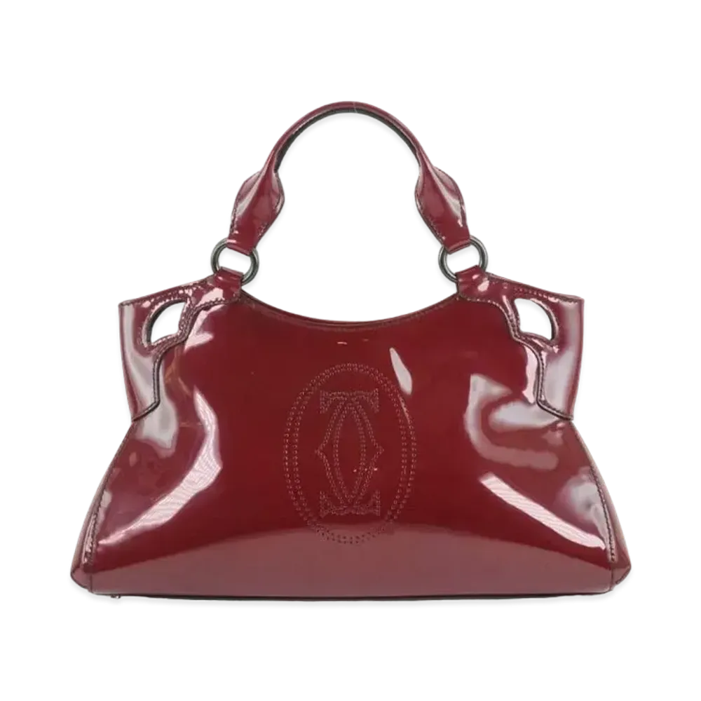 Cartier Marcero Patent Leather Handle Bag "Bordeaux"