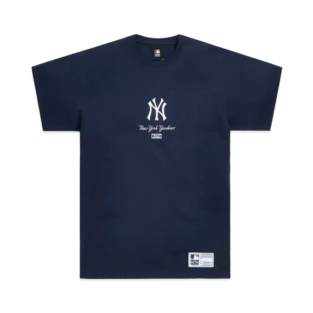 Kith x MLB New York Yankees Icon Script Box Tee "Navy"