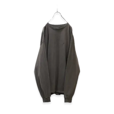 ANCELLM Embroidery Dyed LS T-Shirt "F.Black"