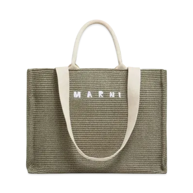 Marni Raffia-Effect Large Tote Bag
"Dusty Olive"