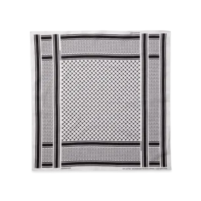 NEIGHBORHOOD Shemagh Pattern Bandana "White/Black"