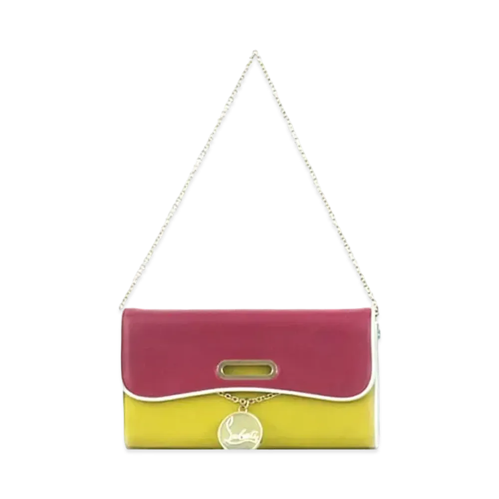 Christian Louboutin Riviera Enamel Chain Shoulder Bag "Yellow/Bordeaux"