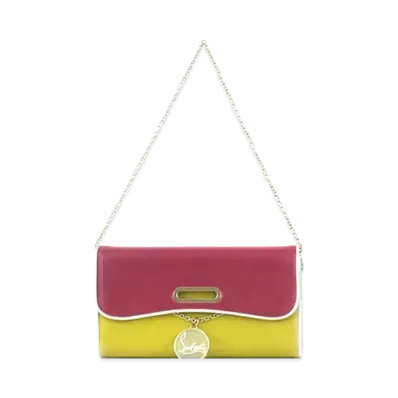Christian Louboutin Riviera Enamel Chain Shoulder Bag "Yellow/Bordeaux"