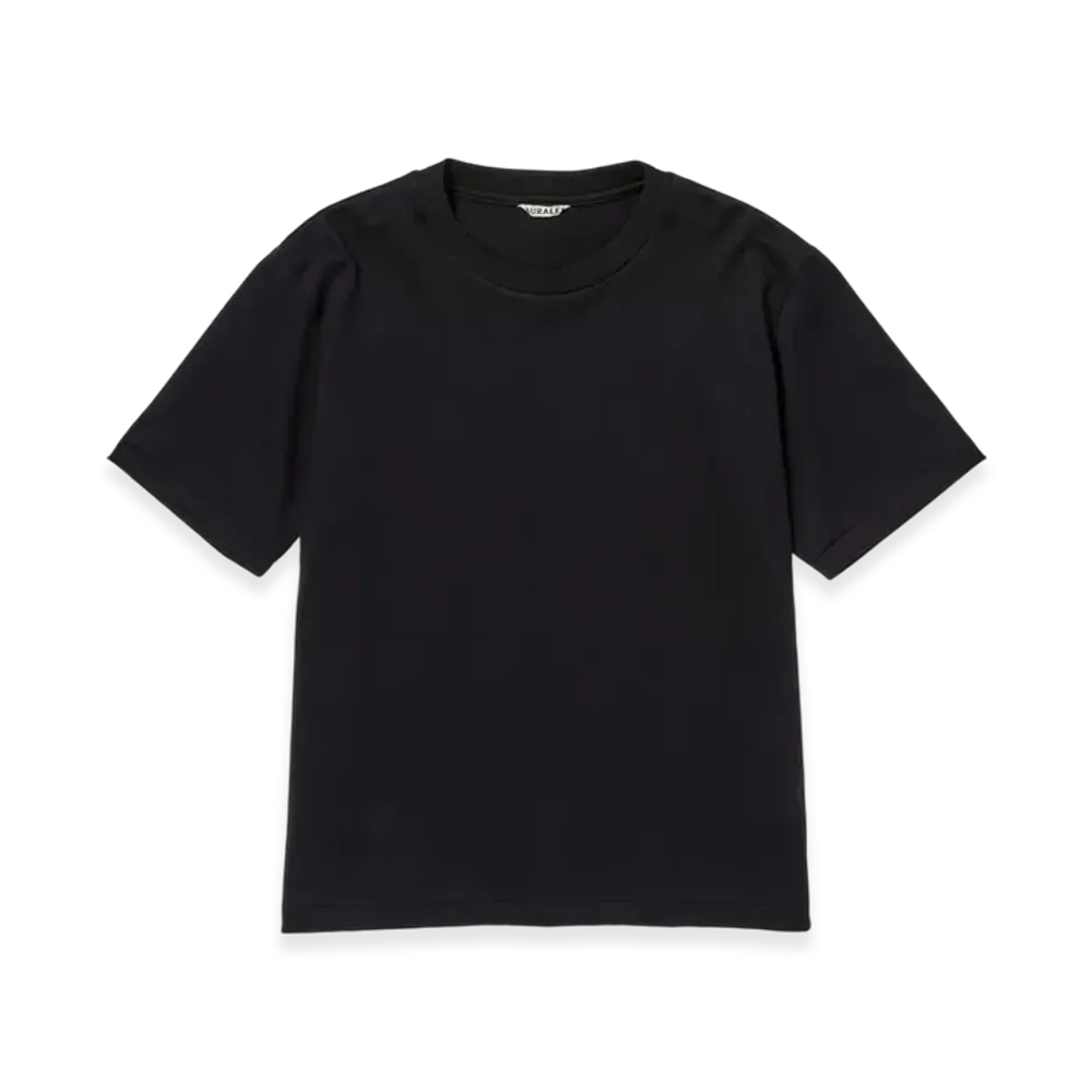 AURALEE Pima Cotton Jersey Tee "Black"