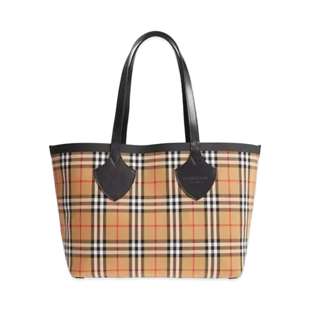 Burberry Canvas Giant Reversible Tote "Plaid"