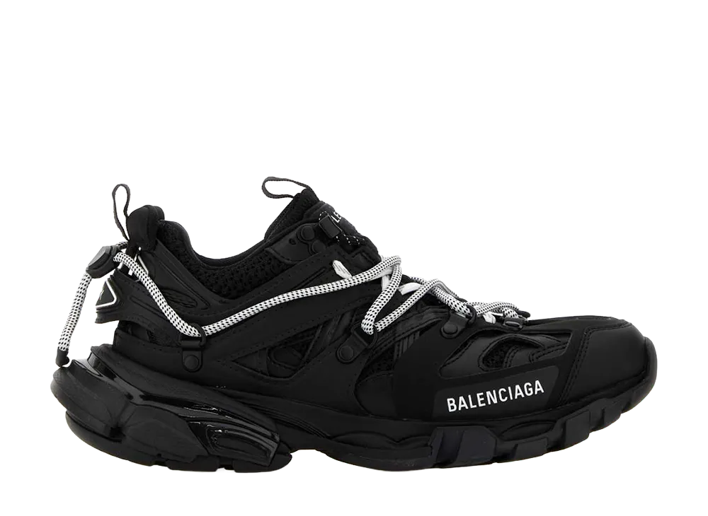 BALENCIAGA Women's Mesh And Rubber Track Trail Laces Sneakers "Black"