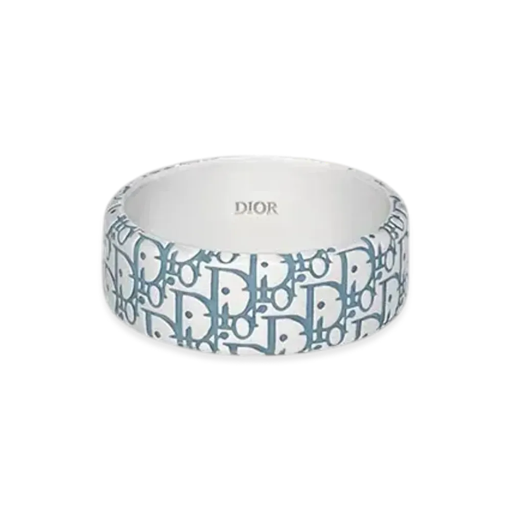 Dior Oblique Ring Resin "Silver/Blue"