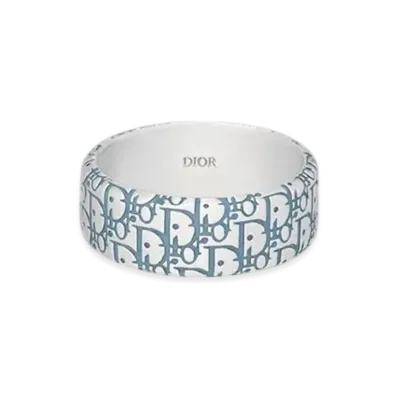 Dior Oblique Ring Resin "Silver/Blue"