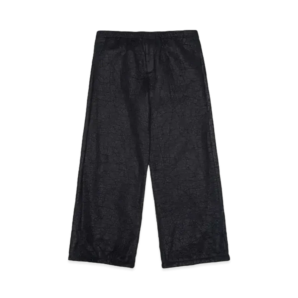 TAAKK FAKE LEATHER PANTS WIDE TROUSERS "BLACK"