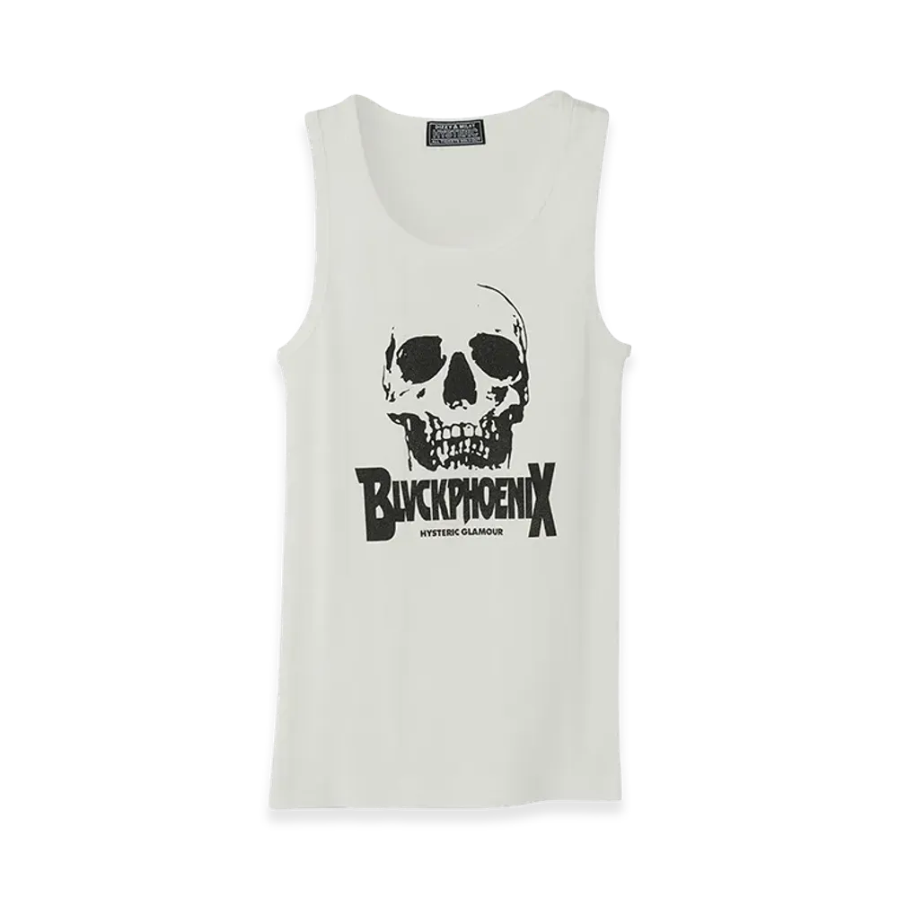 HYSTERIC GLAMOUR Blvckphoenix/HG Skull Tank Top "White"
