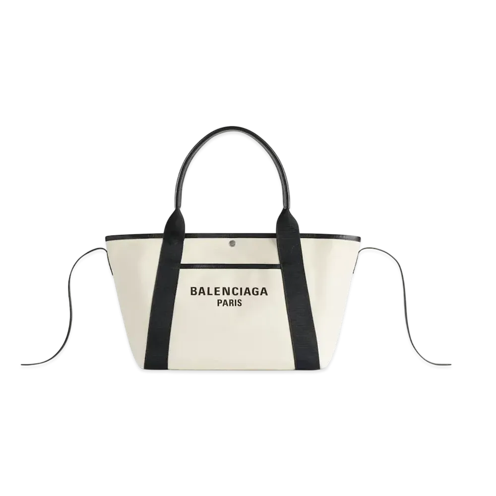 BALENCIAGA Biarritz Medium Tote Bag "Beige/Black"