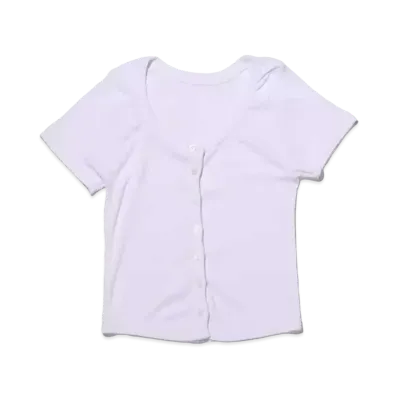 atmos pink Front Button Minimalist Tops "White"