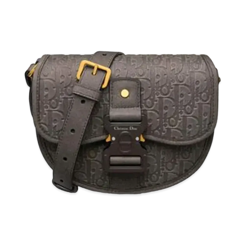 Dior Tears Mini Gallop Bag With Strap Antique Calfskin With Embossed Dior Oblique Motif "Brown"