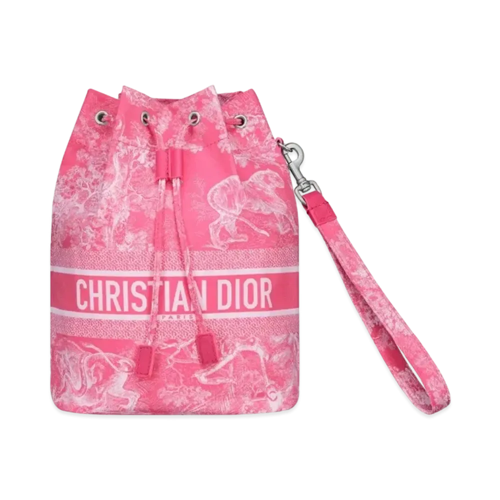 Dior Toile de Jouy Reverse Technical Fabric Travel Pouch "Fluorescent Pink"