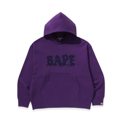 A BATHING APE Bape Relaxed Fit Pullover Hoodie "Purple"