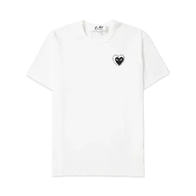 PLAY COMME des GARCONS Unisex T-Shirt Emblem x Metalstone "White/Black"