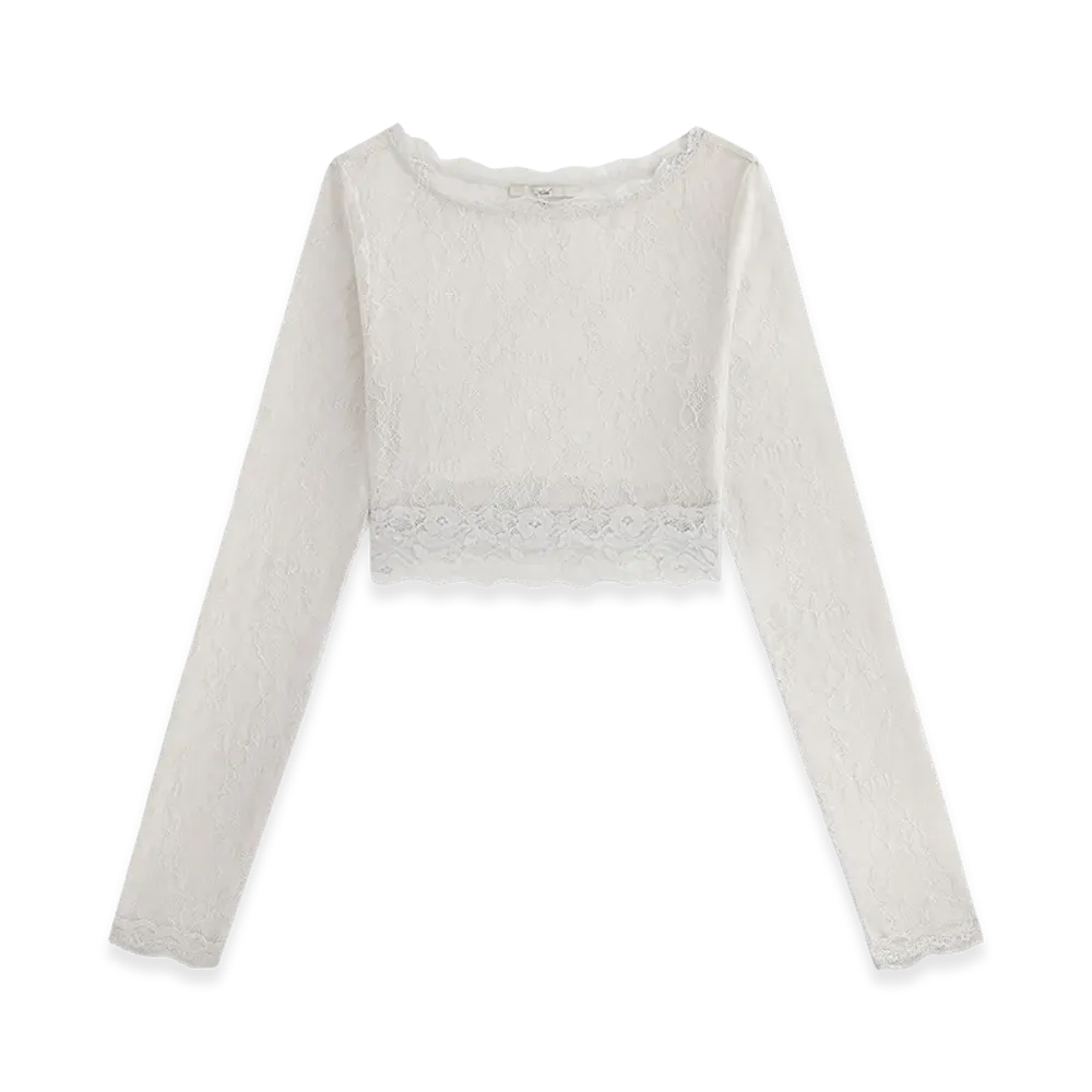 Kith x Lisa Women's Piera Lace Long Sleeve Top "Tin"