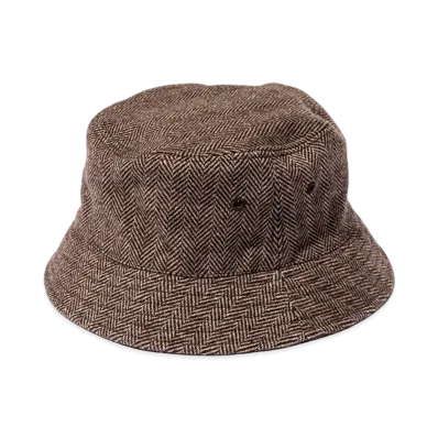 Unlikely Bucket Hat Wool Tweed "Beige Herringbone"