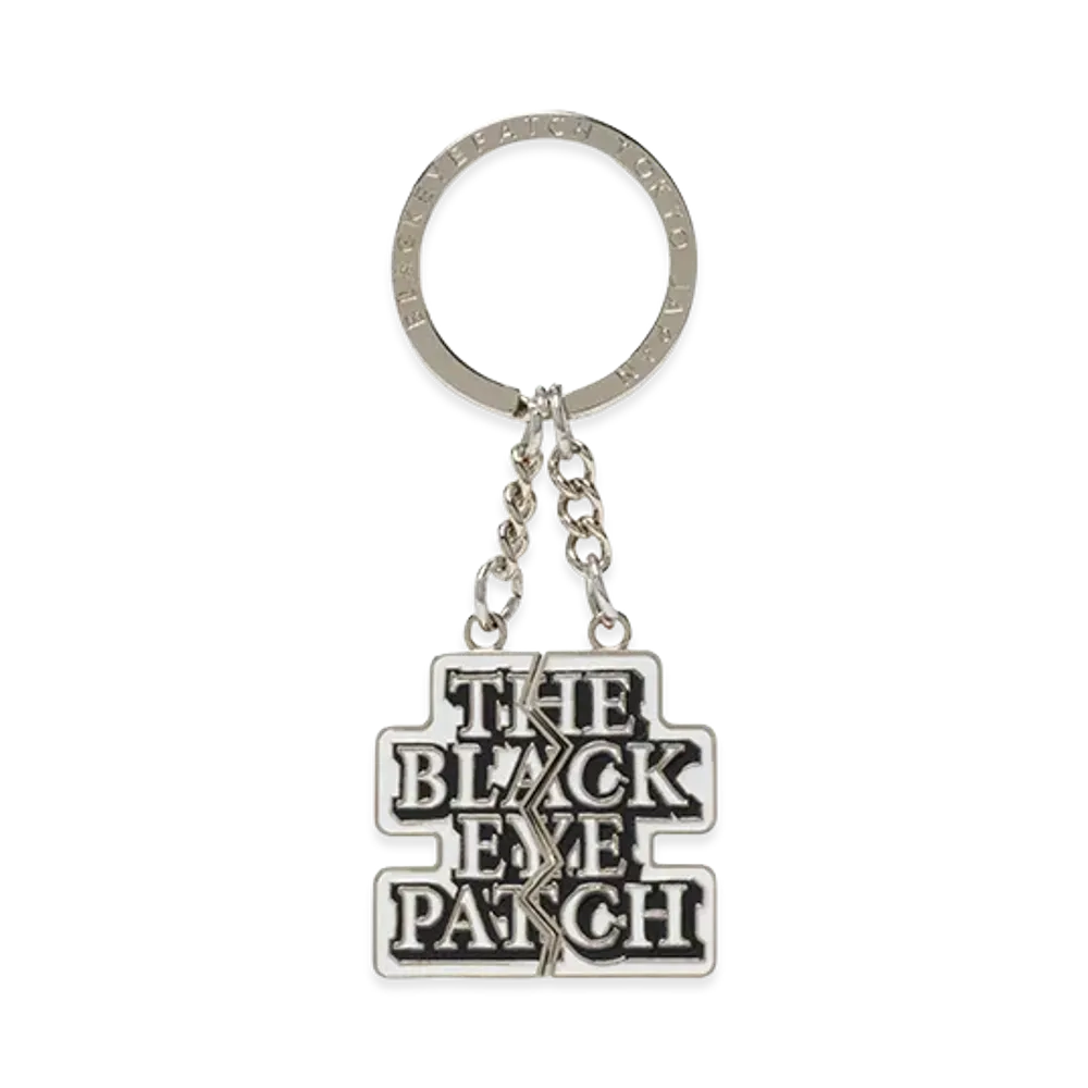 BlackEyePatch Split OG Label Plate Keychain "Silver"