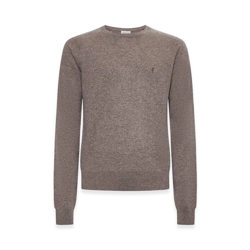 Saint Laurent Logo Embroidery Sweater "Beige"