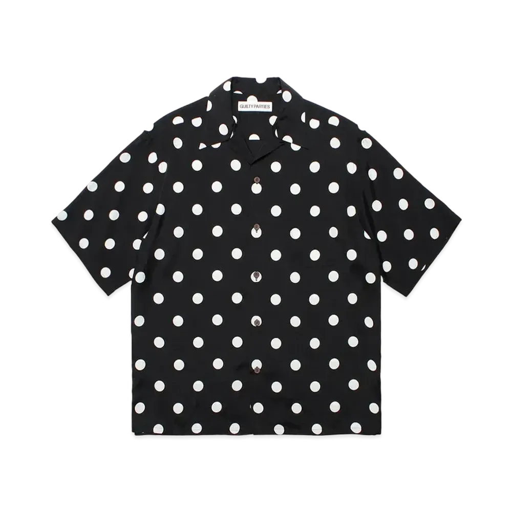 WACKO MARIA Dots Open Collar Shirt "Black"