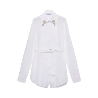 PRADA Women's Short Batiste Jumpsuit "White"