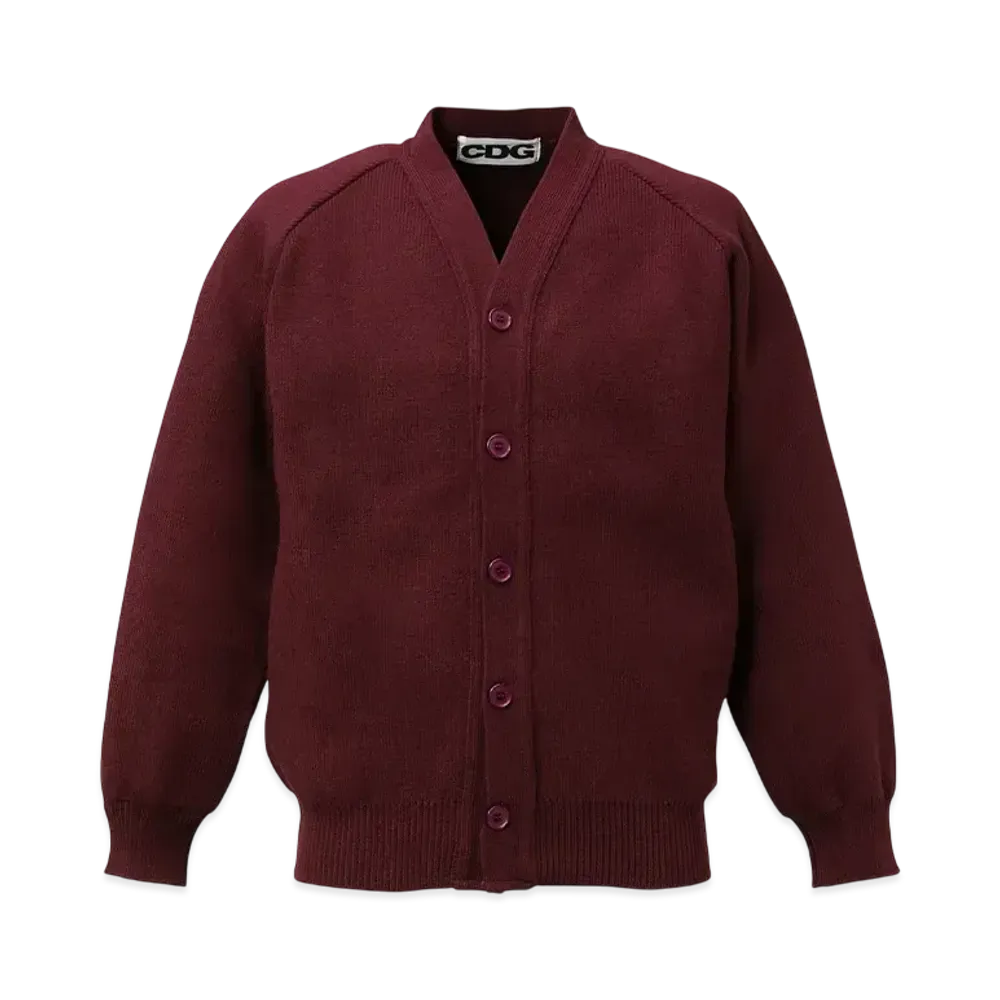 COMME des GARCONS V-Neck School Cardigan "Maroon"