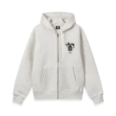 Stussy DSM World Tour Zip Hoodie 2022 "Ash Heather"