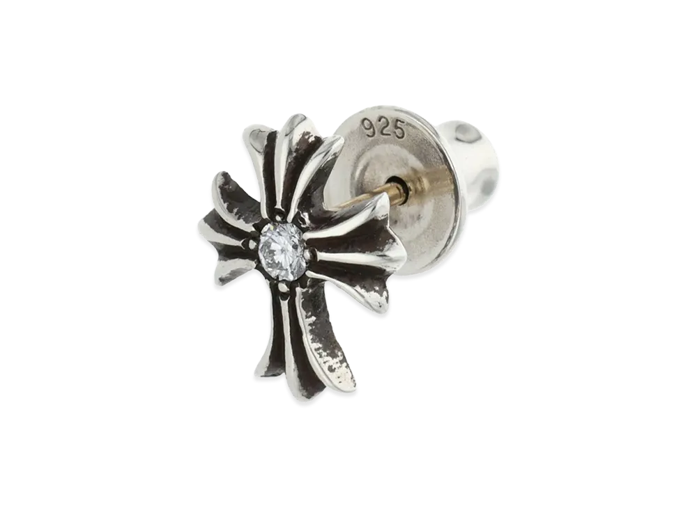 Chrome Hearts CH Cross Stud 1 Diamond Earring "Silver"