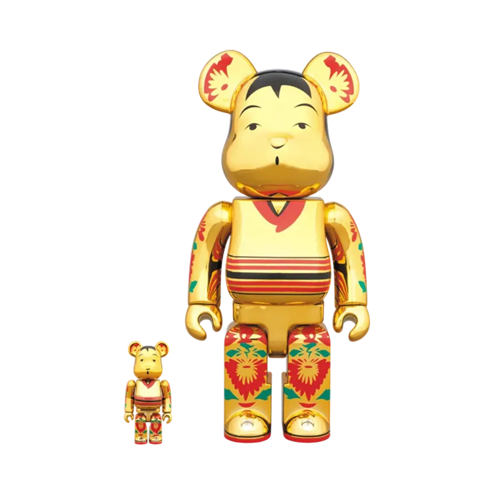 MEDICOM TOY "BEARBRICK" Kokebrick Gold Plated 100% & 400%