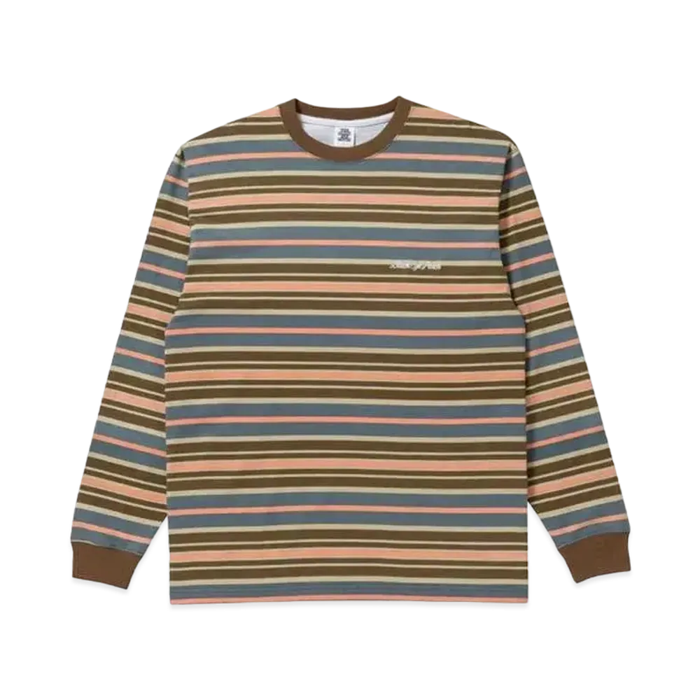 BlackEyePatch Royal Script Bordered L/S Tee "Blue/Brown"