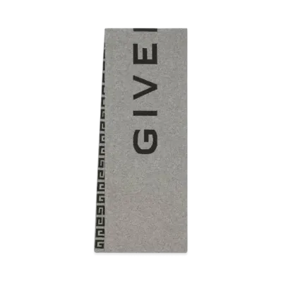 GIVENCHY 4G Double Sided Scarf In Wool and Cashmere "Elephant Grey"