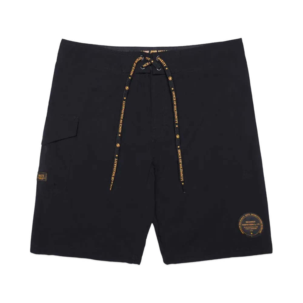 RATS LOGO SURF SHORT "BLACK"