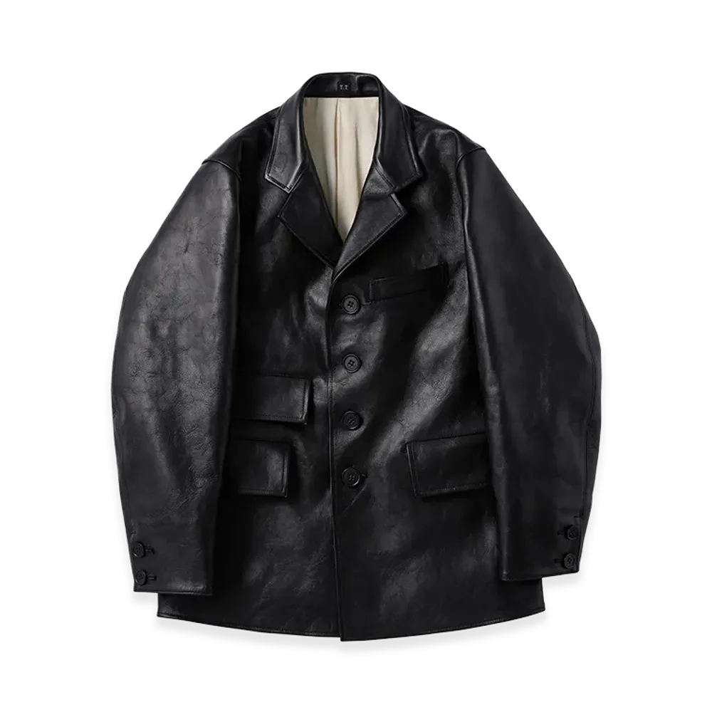 T.T Taiga Takahashi LOT.803 Sack Leather Coat "Black"