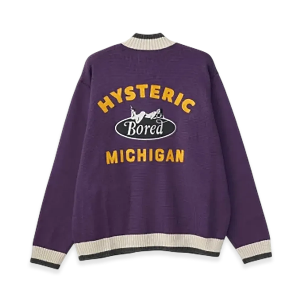 HYSTERIC GLAMOUR Bored Michigan Embroidery Jumper "Purple"