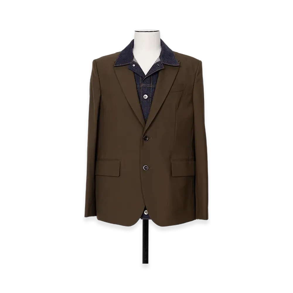 sacai Suiting x Denim Jacket "Brown/Indigo"