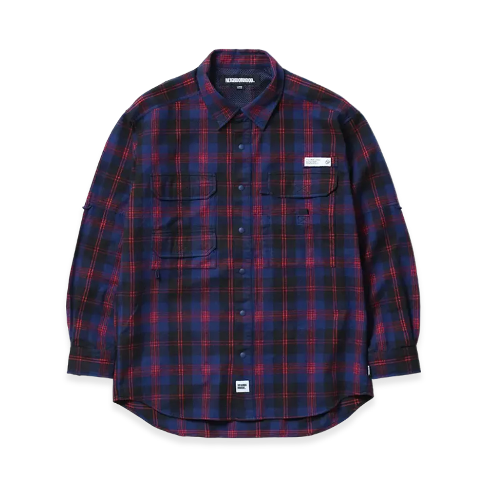 NEIGHBORHOOD Tartan Check Fishing Shirt LS "Navy/Red"