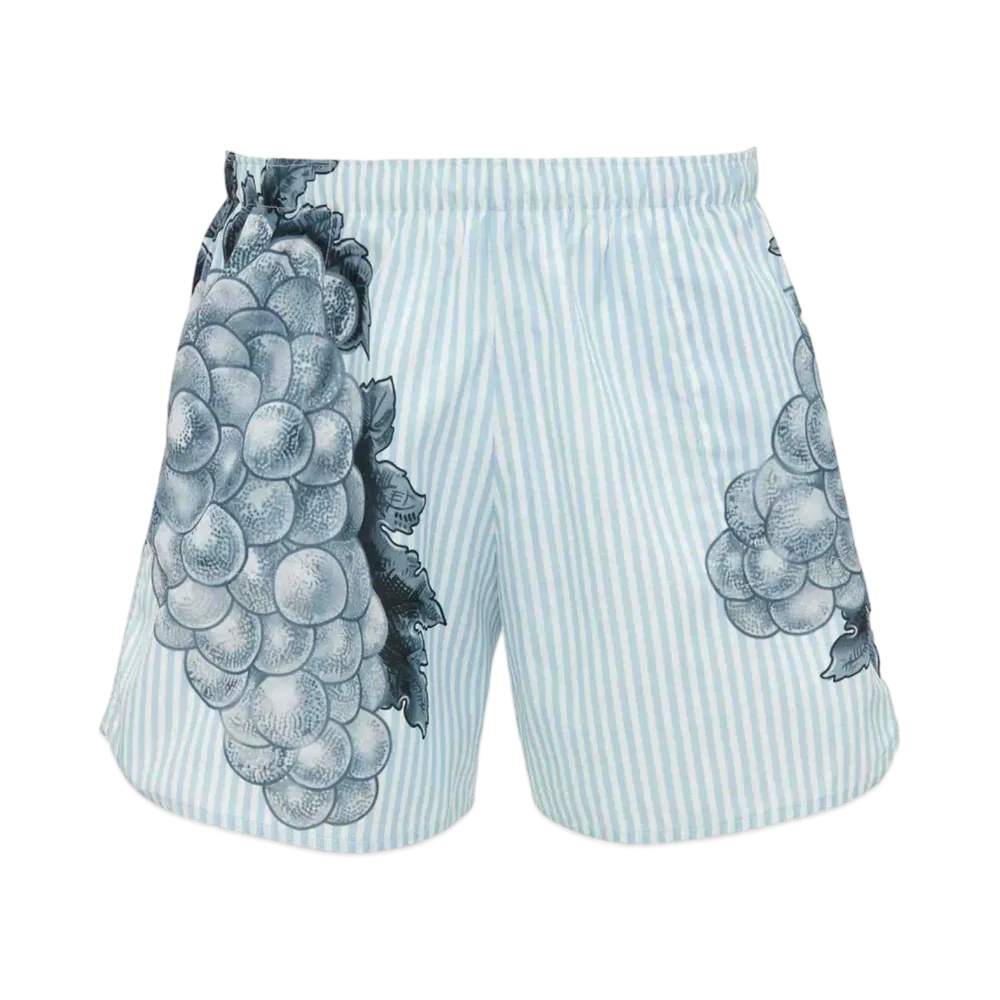 JW ANDERSON Grape Motif Swim Shorts "Light Blue"