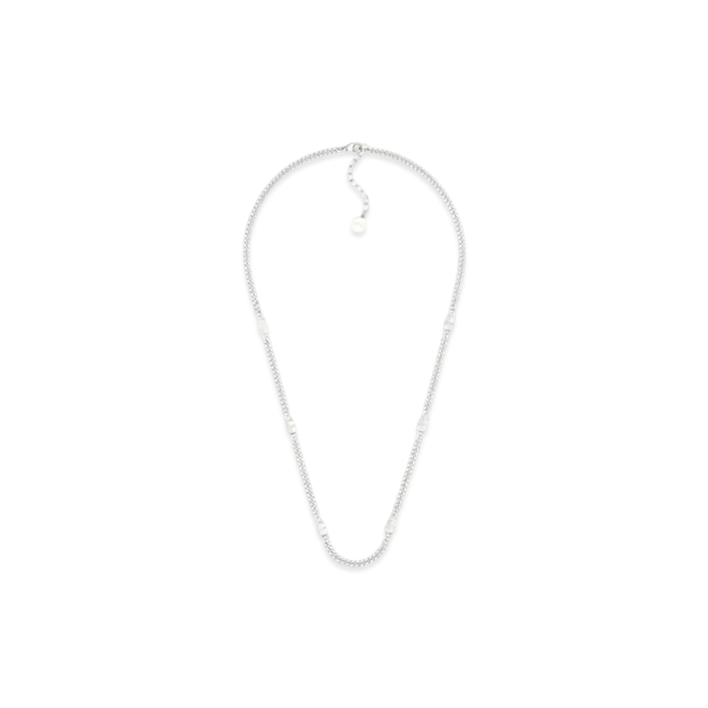 Dior CD Icon Thin Chain Link Necklace "Silver"