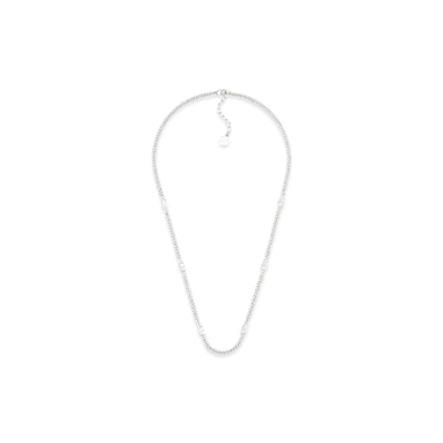 Dior CD Icon Thin Chain Link Necklace "Silver"