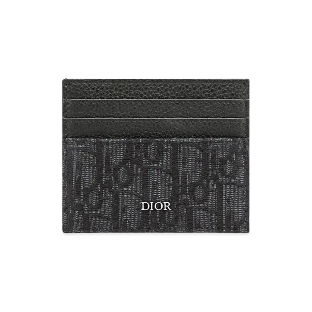 Dior Card Holder Dior Oblique Jacquard & Grained Calfskin "Black"