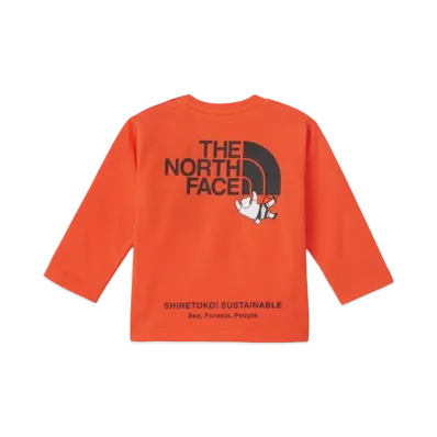 The North Face Baby Long Sleeve Shiretokotoko Tee "TNF Orange"
