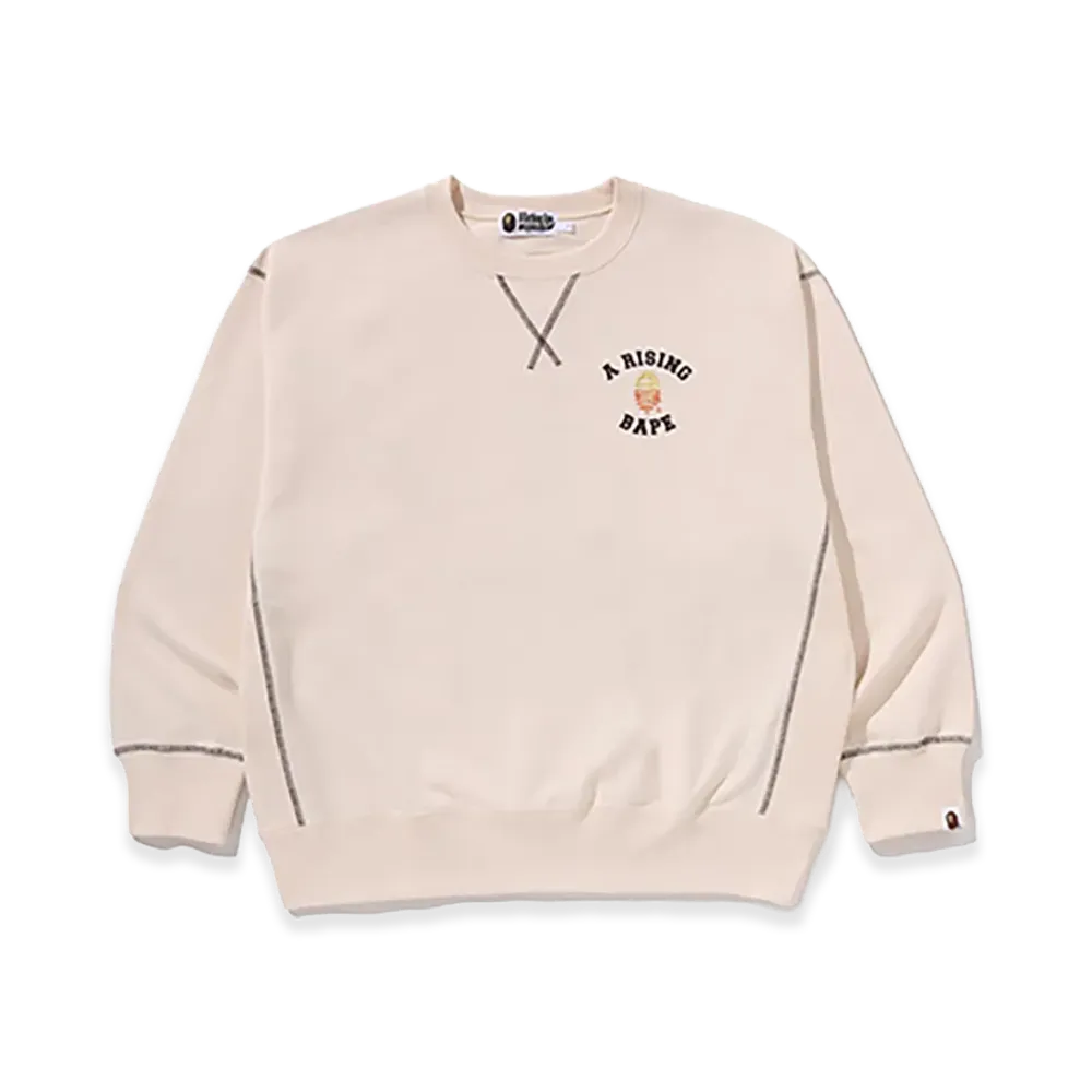 A BATHING APE A RISING BAPE Relaxed Fit Crewneck Sweatshirt "Ivory"