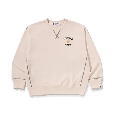 A BATHING APE A RISING BAPE Relaxed Fit Crewneck Sweatshirt "Ivory"
