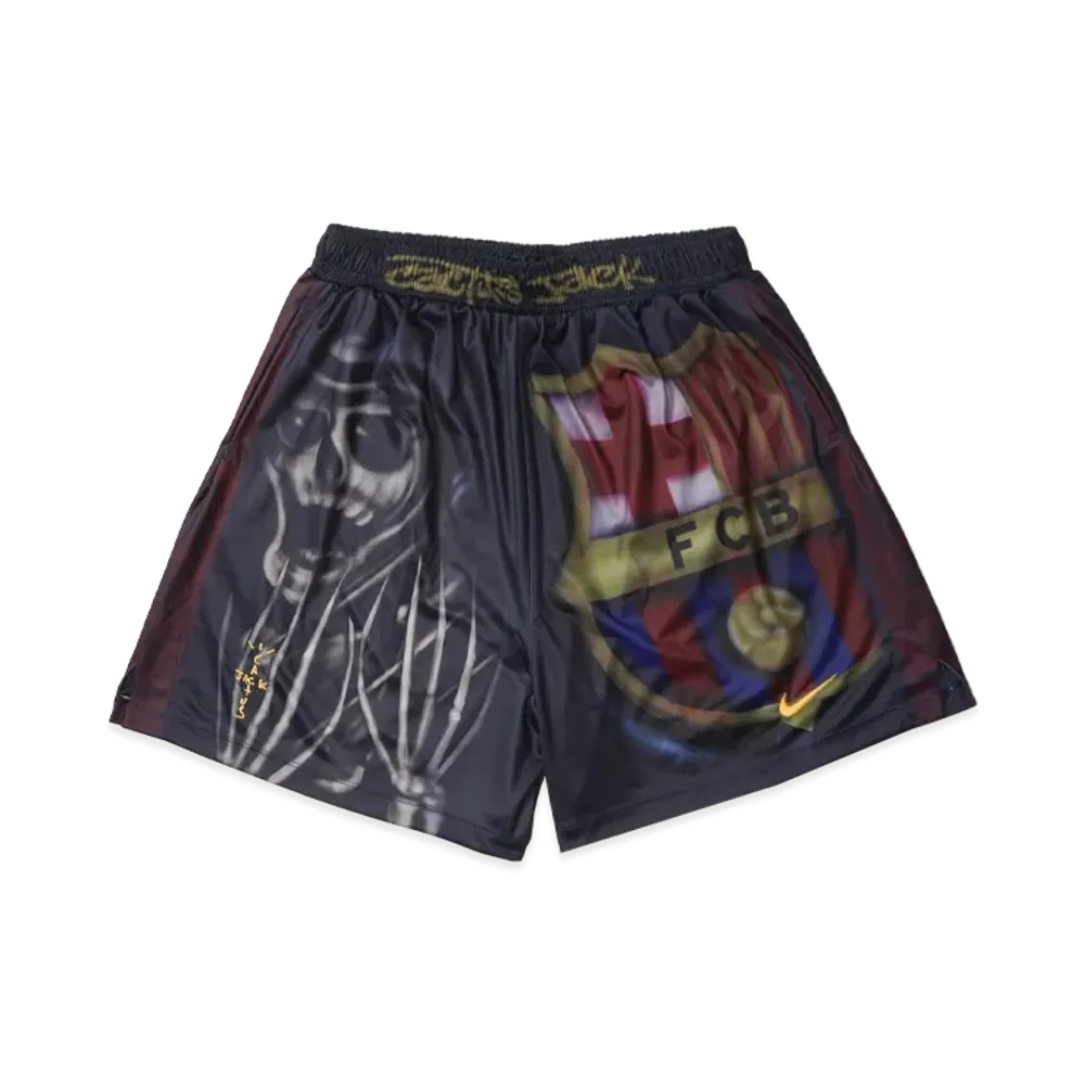 Travis Scott Cactus Jack x Nike x FC Barcelona Skeleton Home Shorts "Black"
