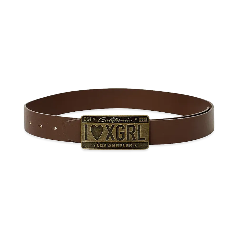 X-Girl Women's Plate Logo Buckle Belt "Brown"