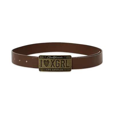 X-Girl Women's Plate Logo Buckle Belt "Brown"