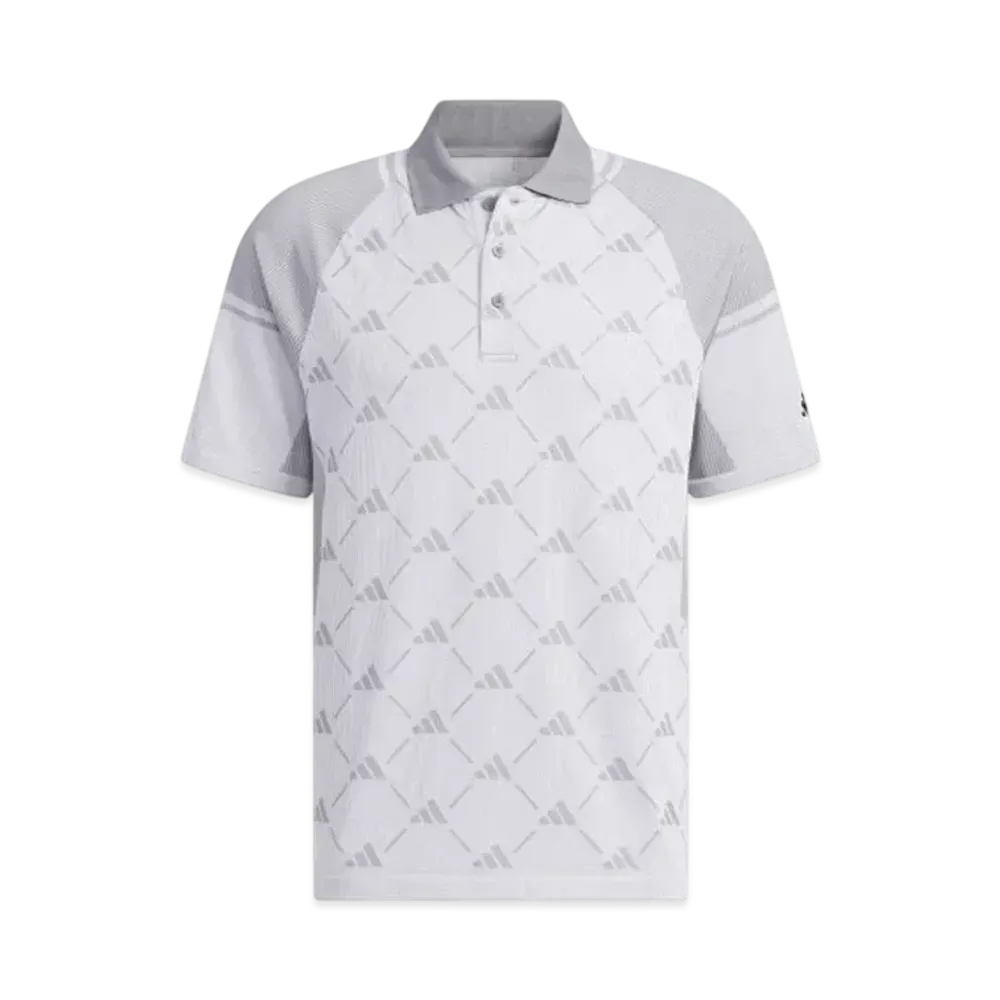adidas Primeknit Side Seamless Monogram Short Sleeve Polo Shirt "White"